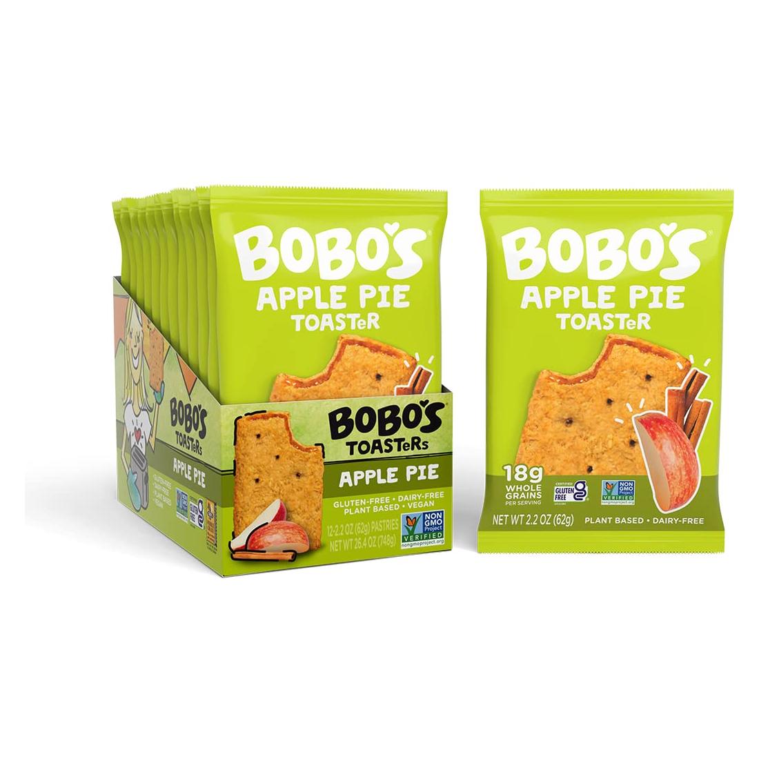 Bobo&#39;s TOASTeR Pastry, Apple Pie, 2.5 oz Pastry (12 Pack), Gluten Free Whole Grain Breakfast Toaster Pastries