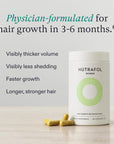 Nutrafol Women's Hair Growth Supplements, Ages 18-44, Clinically Proven for Visibly Thicker and Stronger Hair, Dermatologist Recommended - 1 Month Supply
