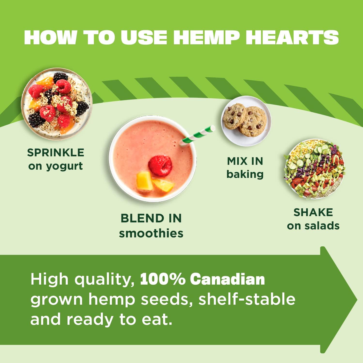 Organic Hemp Hearts, 12oz; 10g Plant Based Protein and 12g Omega 3 &amp; 6 per Srv | Smoothies, yogurt &amp; salad | Non-GMO, Vegan, Keto, Paleo, Gluten Free | Manitoba Harvest