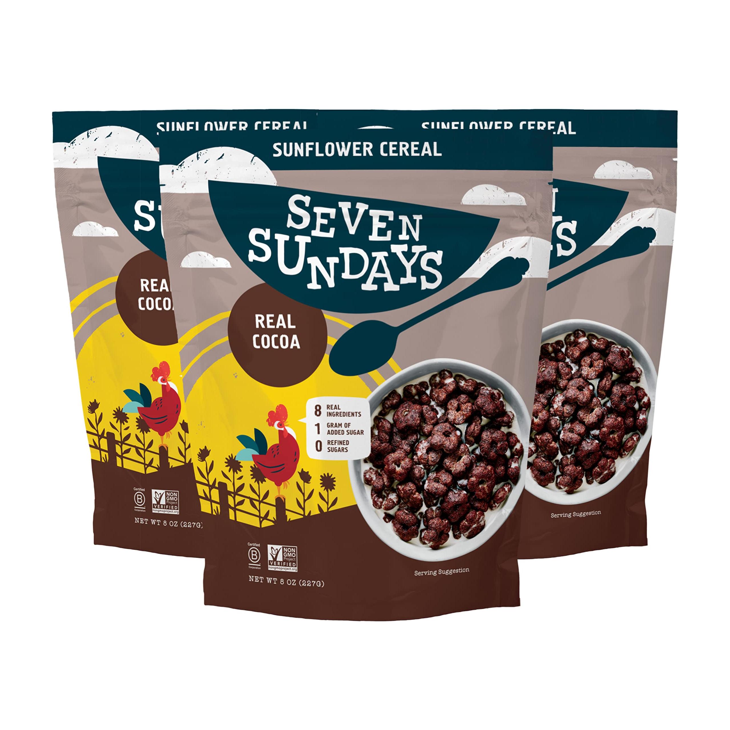 Seven Sundays Grain Free Cereal - Real Cocoa - 3 Count, 8 Oz Bag - Gluten and Grain Free, Paleo, Keto Friendly, No Refined Sugar, Vegan, Non-GMO
