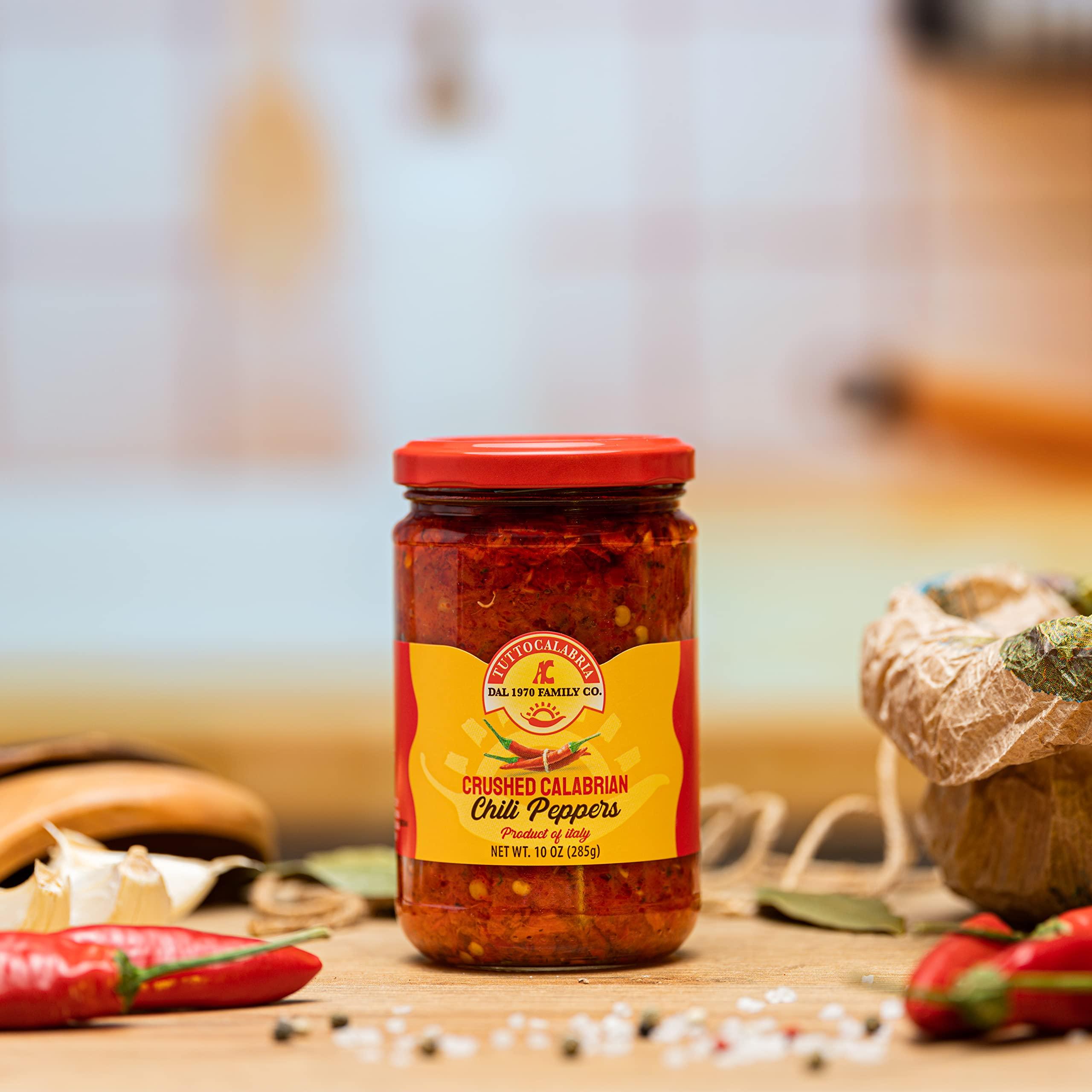 Crushed Calabrian Chili Pepper, Paste/Spread/Sauce, Hot, Savory, Delicious, TuttoCalabria,10 oz, (285g)