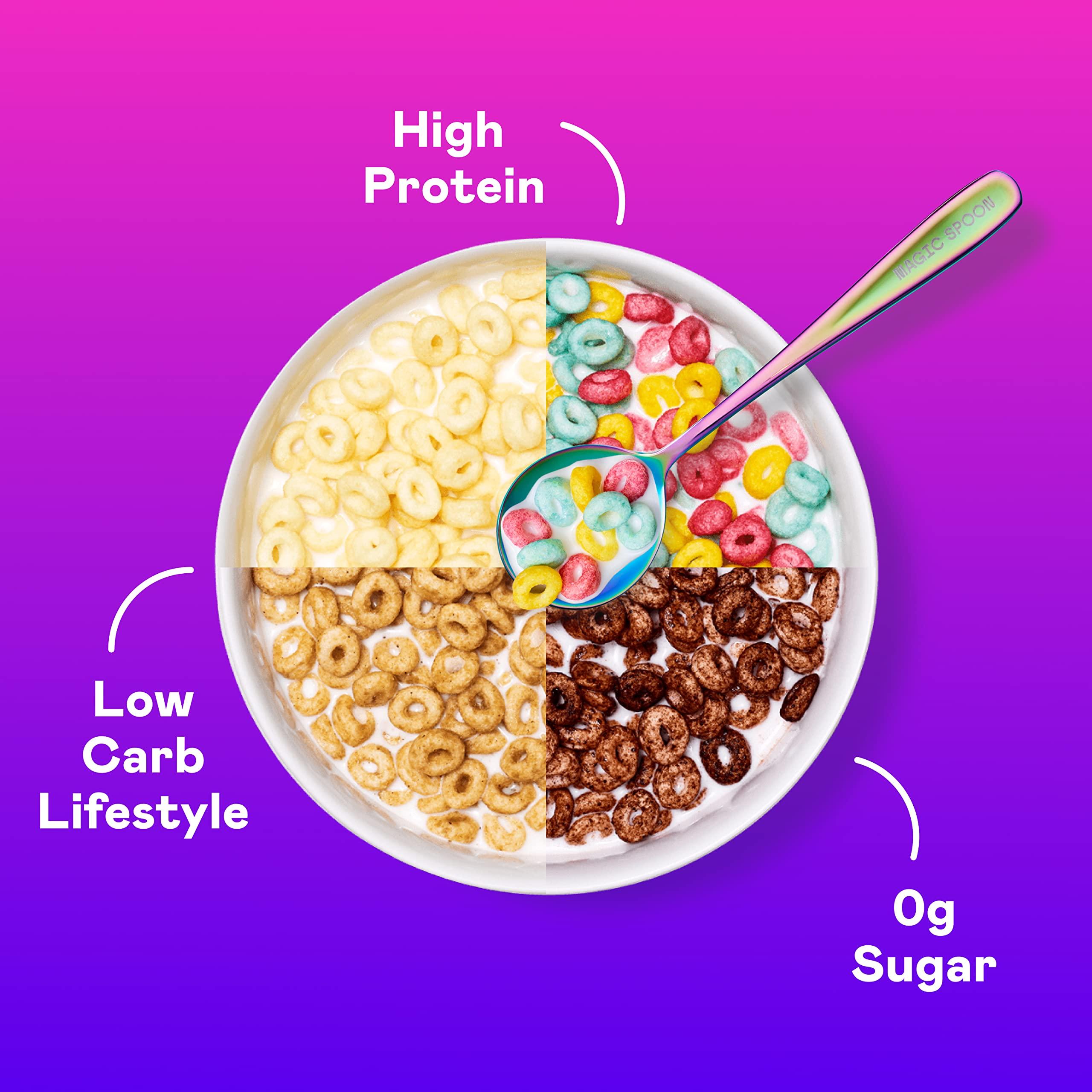 Magic Spoon Cereal, Variety 4-Pack of Cereal - Keto &amp; Low Carb Lifestyles I Gluten &amp; Grain Free I High Protein I 0g Sugar