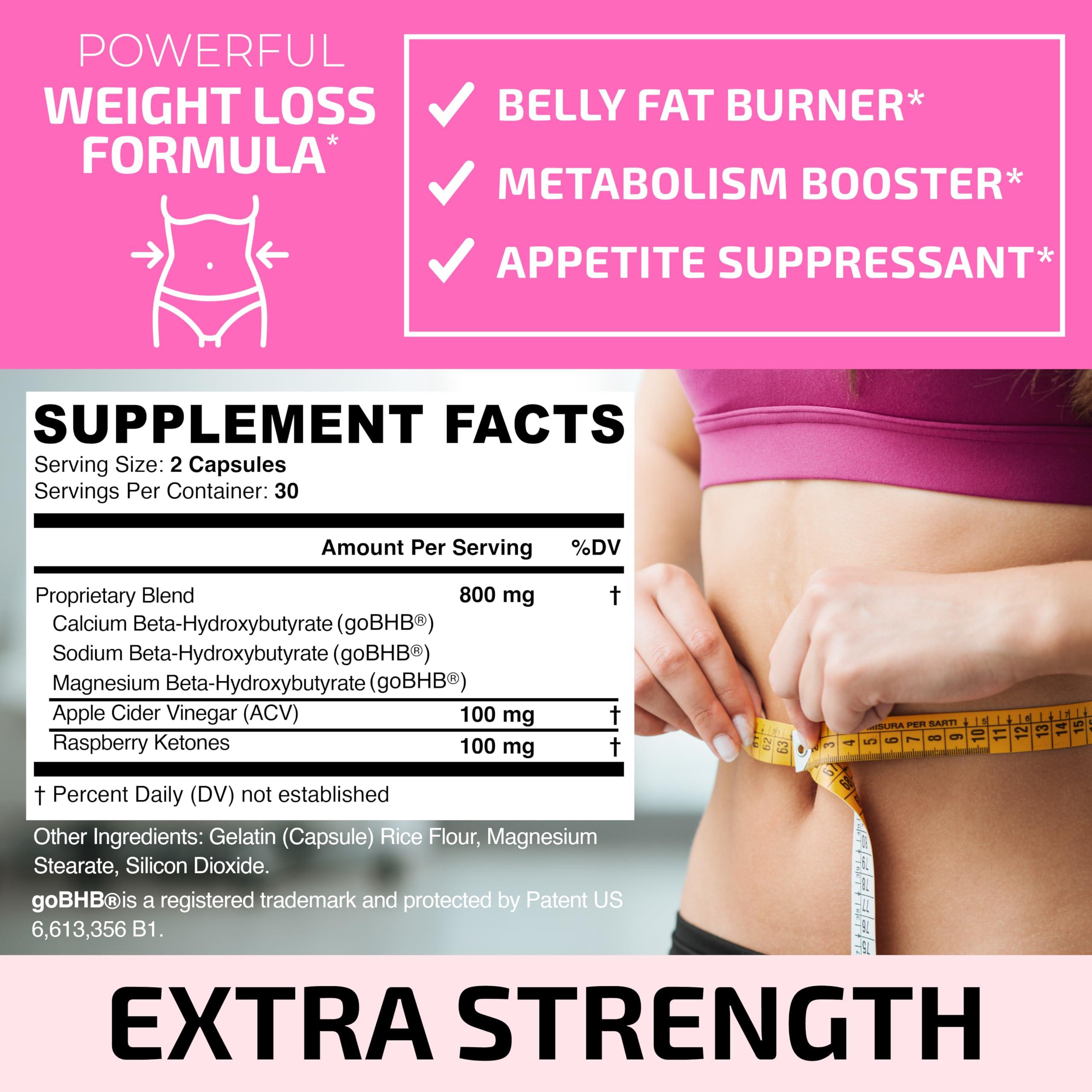 Fat Burners For Women | Weight Loss Pills for Women Belly Fat | Raspberry Ketones | Appetite Suppressant &amp; Metabolism Booster | Back Fat Reducer &amp; Bloating Relief | Diet Pills for Fast Result 60 Ct