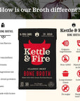 Beef Bone Broth Soup by Kettle and Fire, Pack of 4, Keto Diet, Paleo Friendly, Whole 30 Approved, Gluten Free, with Collagen, 10g of protein, 16.9 fl oz (Packaging May Vary)