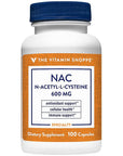 The Vitamin Shoppe NAC N-Acetyl-L-Cysteine - Promotes Cellucor Health, Immune & Antioxidant Support - 600 MG (100 Capsules)