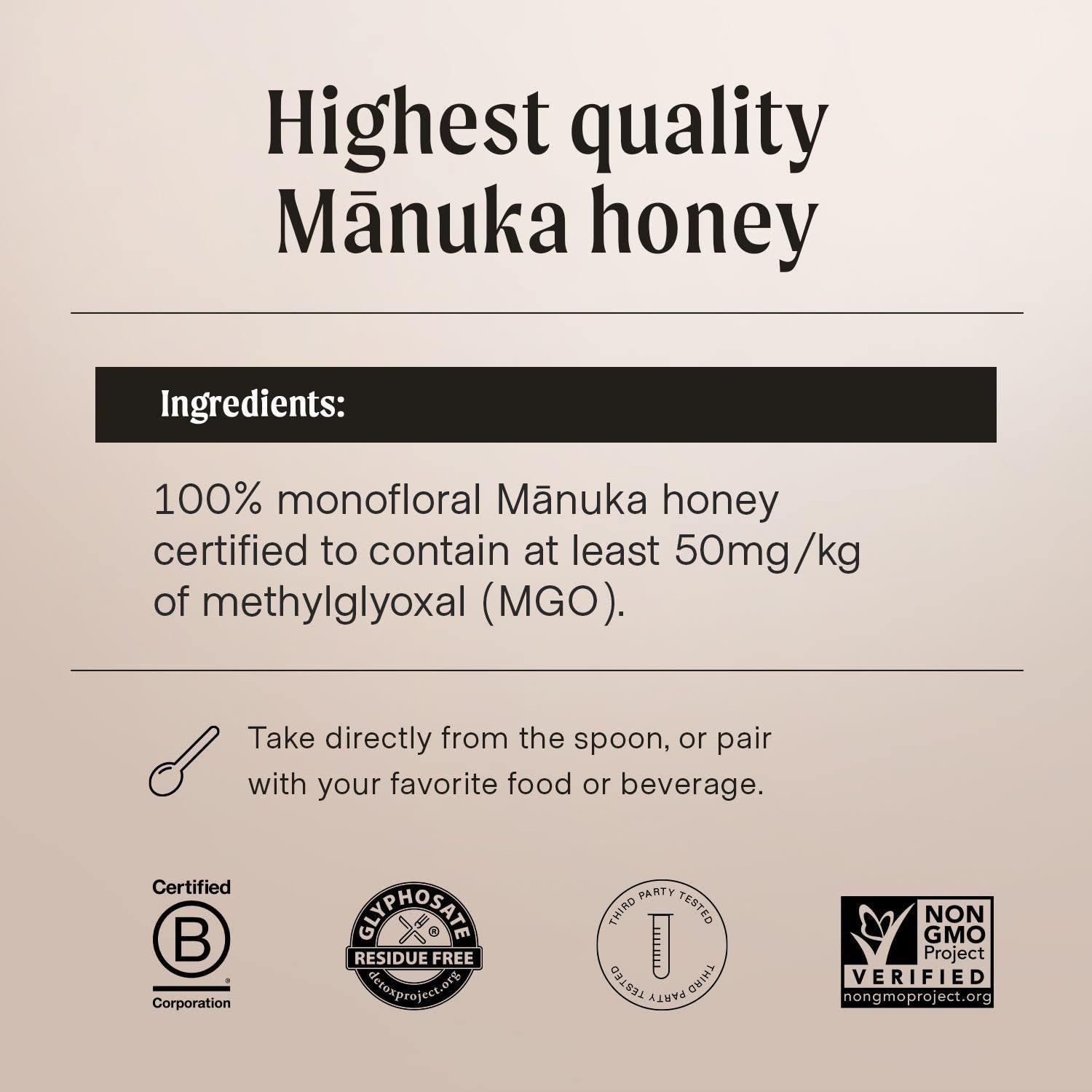 Wedderspoon Raw Premium Manuka Honey, KFactor 16, 17.6 Oz, Unpasteurized,  Genuine New Zealand Honey, Traceable from Our Hives to Your Home