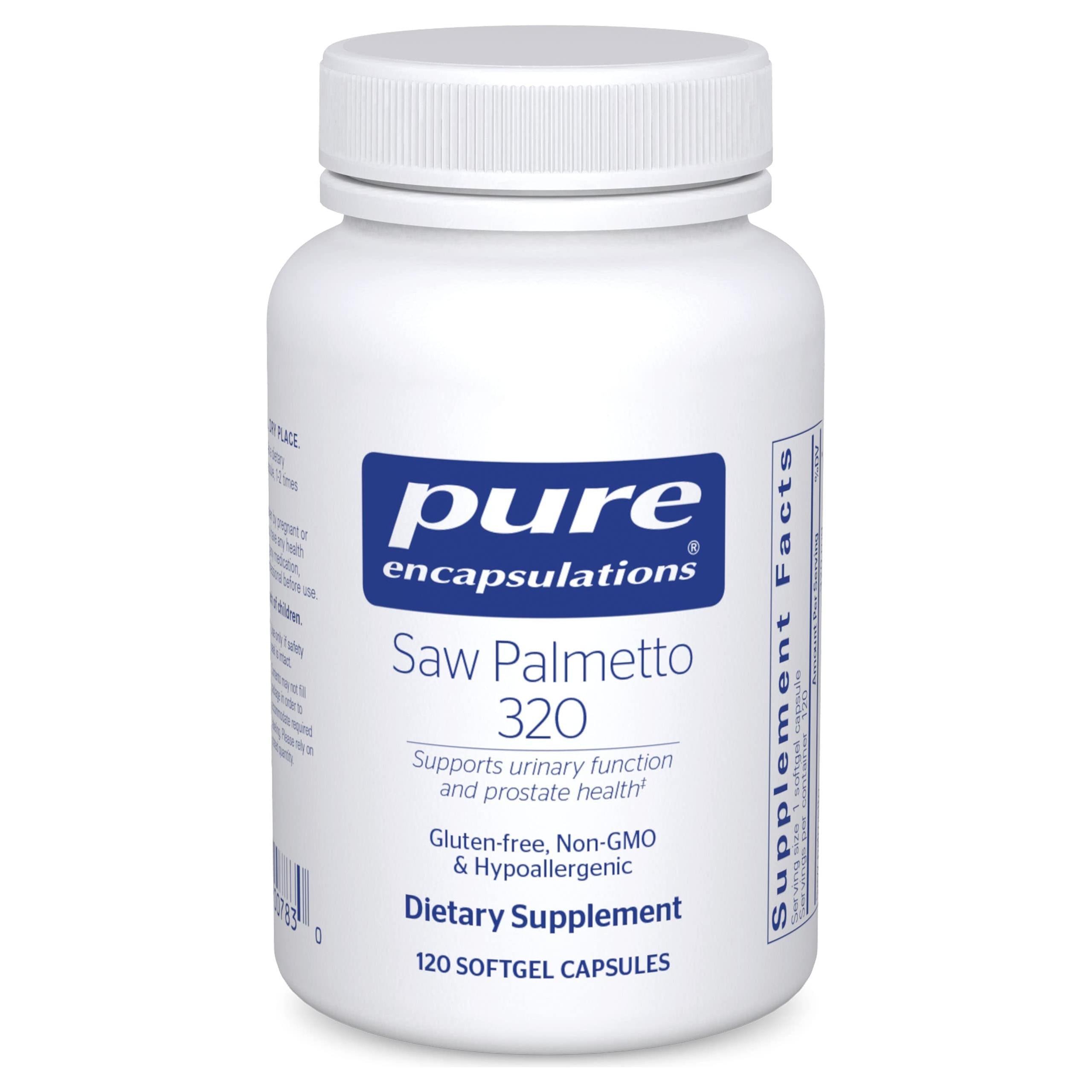 Pure Encapsulations Saw Palmetto 320 - Fatty Acids &amp; Other Essential Nutrients to Support Metabolism &amp; Urinary Function - with Saw Palmetto Extract - 120 Softgel Capsules