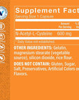 The Vitamin Shoppe NAC N-Acetyl-L-Cysteine - Promotes Cellucor Health, Immune & Antioxidant Support - 600 MG (100 Capsules)