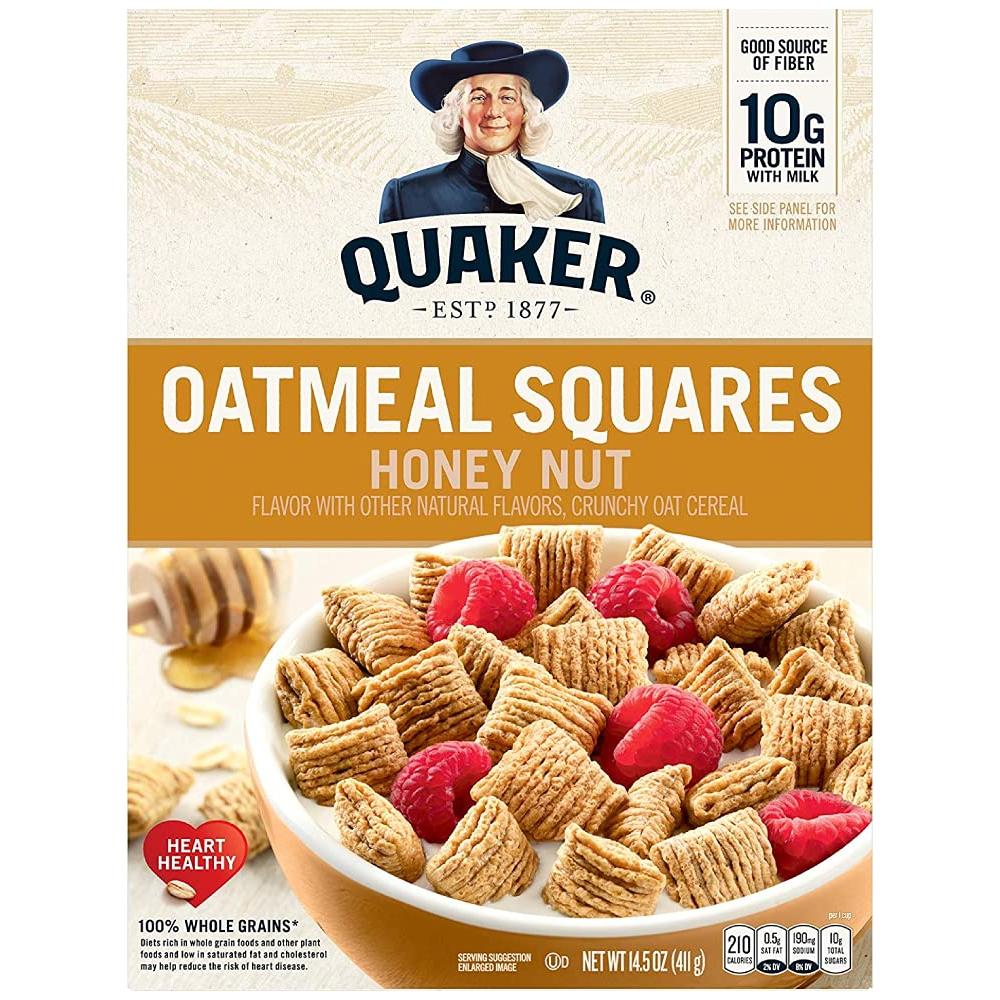 Quaker, Oatmeal Squares, Honey Nut, 14.5 Oz