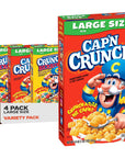 Cap'n Crunch Cereal, Original & Crunch Berries Variety Pack, Large Size Boxes, (4 Pack)